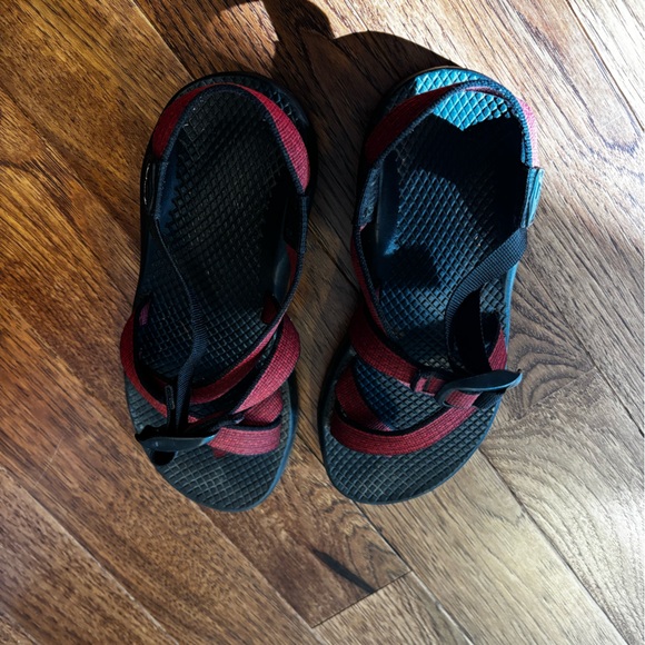 Chaco Red and Black Sandals - Picture 2 of 4